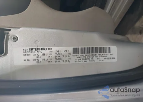 2012 Chrysler Town & Country Touring from USA, damaged, VIN 2C4RC1BG0CR383365